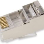 RJ45 Metal Shielded Male Crimp Connectors, Cat6, Cat5 Cat5e LAN, Network Ethernet Cable Crimping Plug for Solid Wire and Standard Cable ( Pack of 100 )