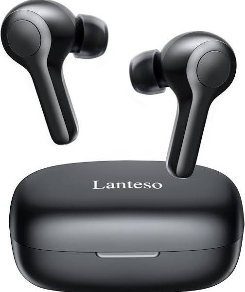 Lanteso True Wireless Earbuds with Mics Clear Call Touch Control with Bass Sound
